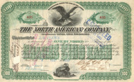 The North American Company stock certificate 1890's 