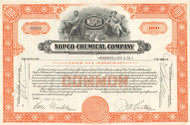 NOPCO Chemical Company stock certificate 1950's - orange