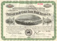 Pittsburgh and Lake Erie Railroad stock certificate 1940  