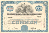 Chicago, Rock Island, and Pacific Railroad Company stock certificate 1960's - blue