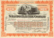 Scranton Electric Company stock certificate 1920's