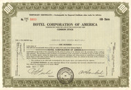 Hotel Corporation of America temporary stock certificate 