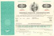 Georgia-Pacific Corporation bond certificate 1970's - aqua