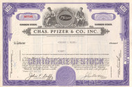 Chas. Pfizer & Co. stock certificate 1960 - purple