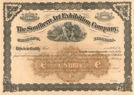 Southern Art Exhibition Company stock certificate 1885 
