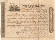 State of New York Comptroller's Office stock certificate 1842 