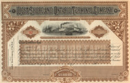 West Shore and Ontario Terminal Company  stock certificate circa 1883 (New Jersey)