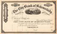 City Bank of Schenectady stock certificate (New York)  circa 1877