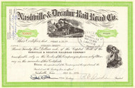 Nashville and Decatur Rail Road Co stock certificate 1976 (Tennessee) 