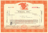 Whale Inc. stock certificate 1969 (Nashville, Tennessee) 