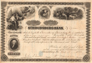 Stroudsburg  Bank (PA) stock certificate 1884 - stunning engravings