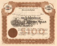 Abbeville Cotton Mills stock certificate 1920's (South Carolina)