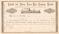 Catskill and Albany Steam Boat Company certificate circa 1885 (New York)