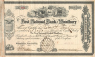 First National Bank of Woodbury stock certificate 1910 (New Jersey)