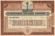 Indiahoma Refining Company stock certificate 1923 (Oklahoma)