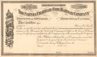 Sarnia Chatham and Erie Railway Company stock certificate circa 1876 (Canada)