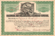 Baltimore and Philadelphia Steamboat Company stock certificate 1926 