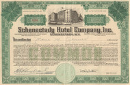 Schenectady Hotel Company stock certificate 1947 (New York) - green