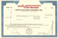 Air Vermont - North Atlantic Airlines stock certificate