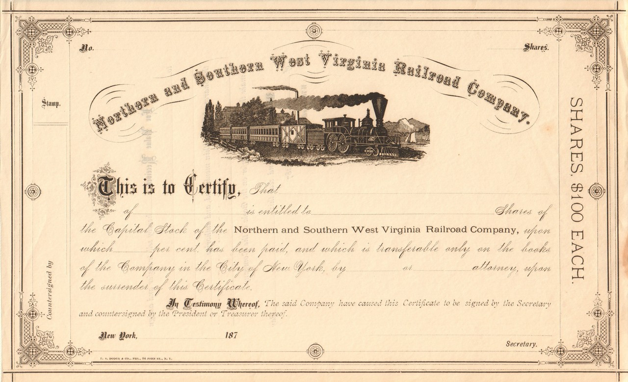 Michigan Southern & Northern Indiana Rail-Road Company Stock Certificate 