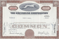 Greyhound Corporation stock certificate 
