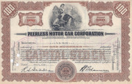 Peerless Motor Car stock certificate 1930