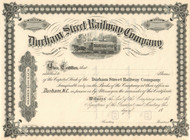 Durham Street Railway Company stock certificate 1891 (North Carolina) 