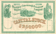 Blacklick and Conemaugh Petroleum and Mining Company stock certificate circa 1863 (Pennsylvania) 