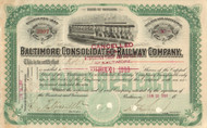 Baltimore Consolidated Railway Company stock certificate 1898  (Maryland)