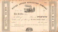 Office Lavaca Navigation Company stock certificate circa 1857 (Texas)