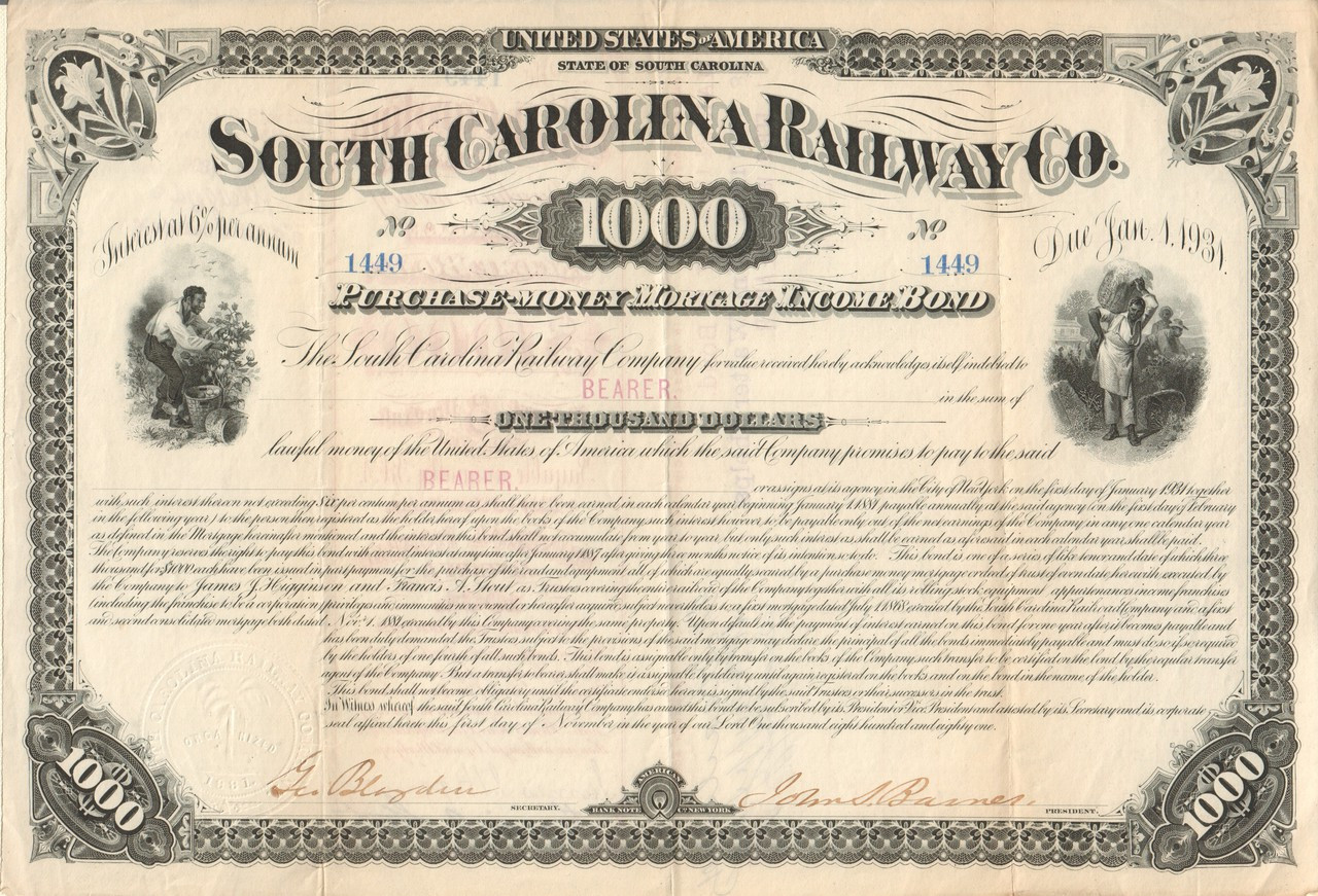 Southern Railway Company Bond Certificate 