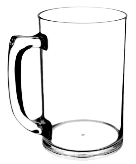 Clear Plastic Beer Mug 15oz.