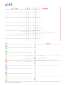 Weekly Overview Printable - Rainbow (V12)