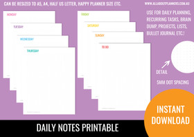 Daily Notes Printables