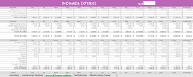 Personal budgeting excel spreadsheets - Purple