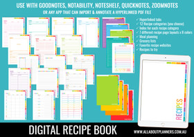 Goodnotes Recipe Book - Digital Planner with Hyperlinked Tabs