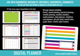 Digital Planner - Undated Rainbow (use in Goodnotes or other annotated PDF app)