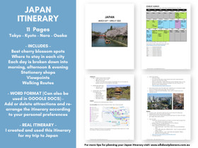 Japan Itinerary (11 Days) - Cherry Blossoms Tokyo, Kyoto, Osaka (48 pages)