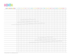 Monthly habit tracker printable - Rainbow (v18)
