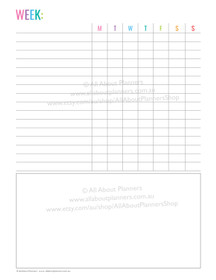 Weekly habit tracker printable - Rainbow (v10)