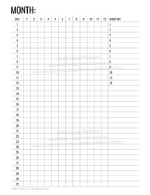 Monthly habit tracker printable - Rainbow (v22)