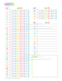 Monthly habit tracker printable - Rainbow (v3)