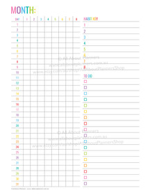 Monthly habit tracker & to do list printable