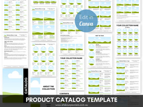 Canva Catalogue template for wholesale or retail, product line sheets
