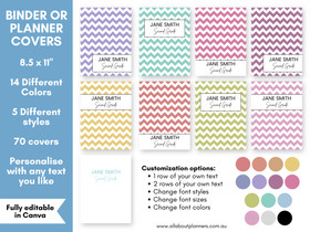 Binder covers editable in Canva - Chevron
