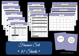DARK BLUE Finance Set - Instant Download