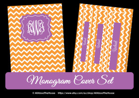 Monogram Binder Cover - Chevron - Style 1