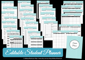 PURPLE - EDITABLE - Student Planner - Instant Download