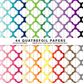 Quatrefoil 4 Digital Paper Pack 12" x 12" (44 colors) INSTANT DOWNLOAD 