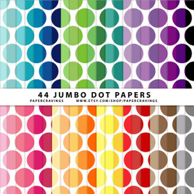 Jumbo Dots 3 Digital Paper Pack 12" x 12" (44 colors) INSTANT DOWNLOAD 